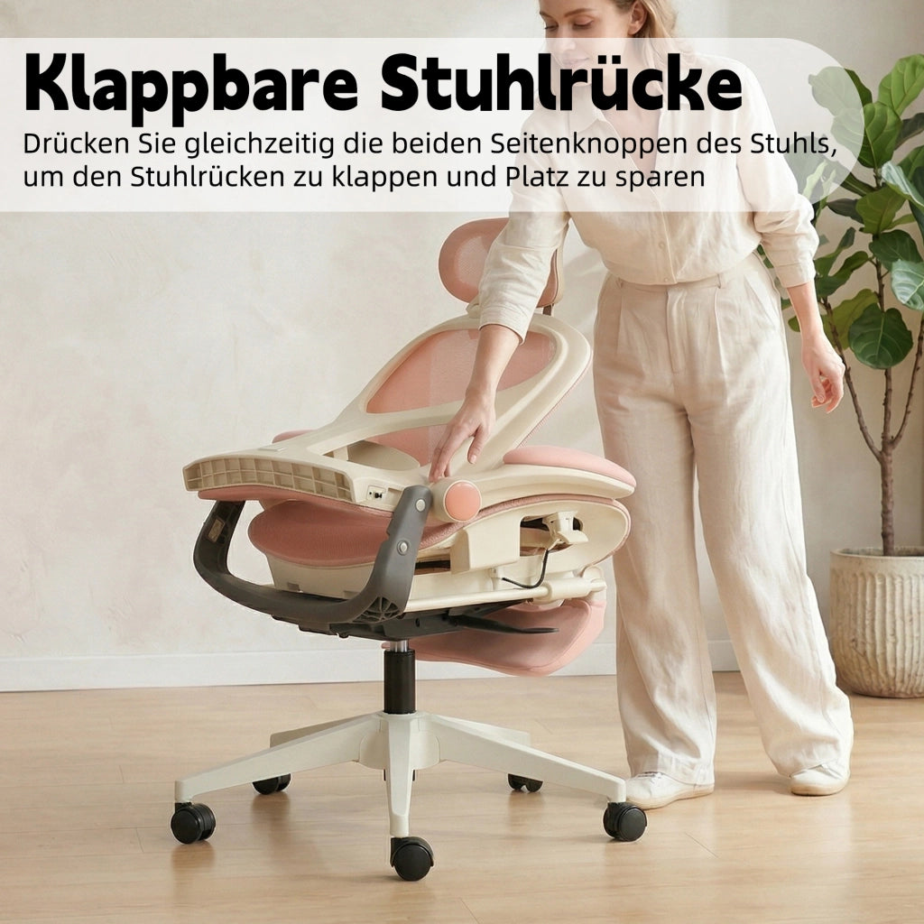 Sedia da ufficio ergonomica pieghevole ¨C Minimal ¨C rosa