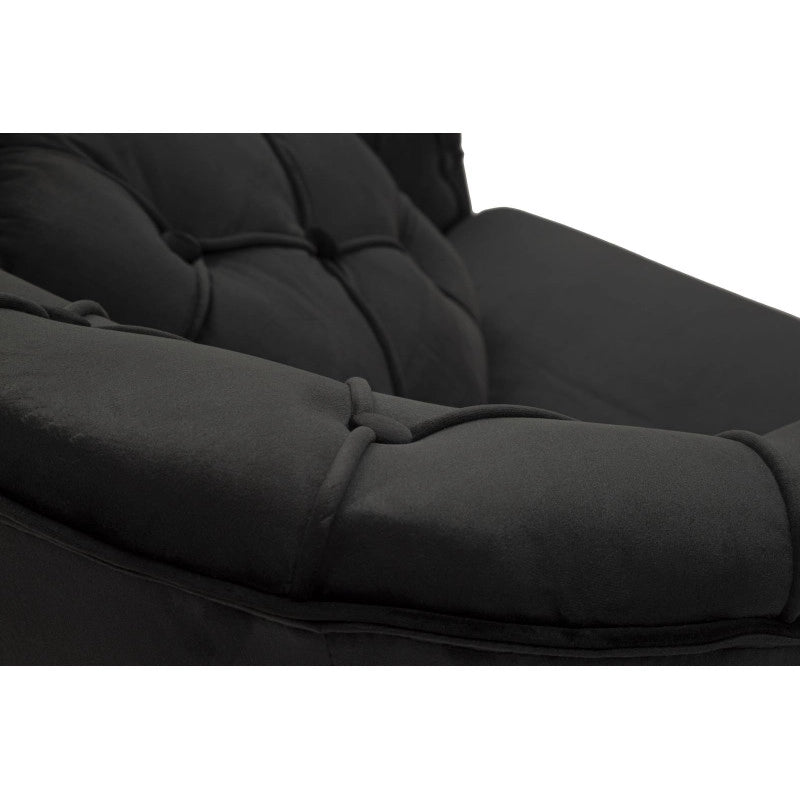Poltrona Budapest Nera Con Cuscino cm 88x83x91