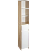 Mobile Bagno Salvaspazio Colonna ¨C Xylo ¨C Legno Bianco con Ripiani Cassetto Armadietto 32.6x30x171.2cm