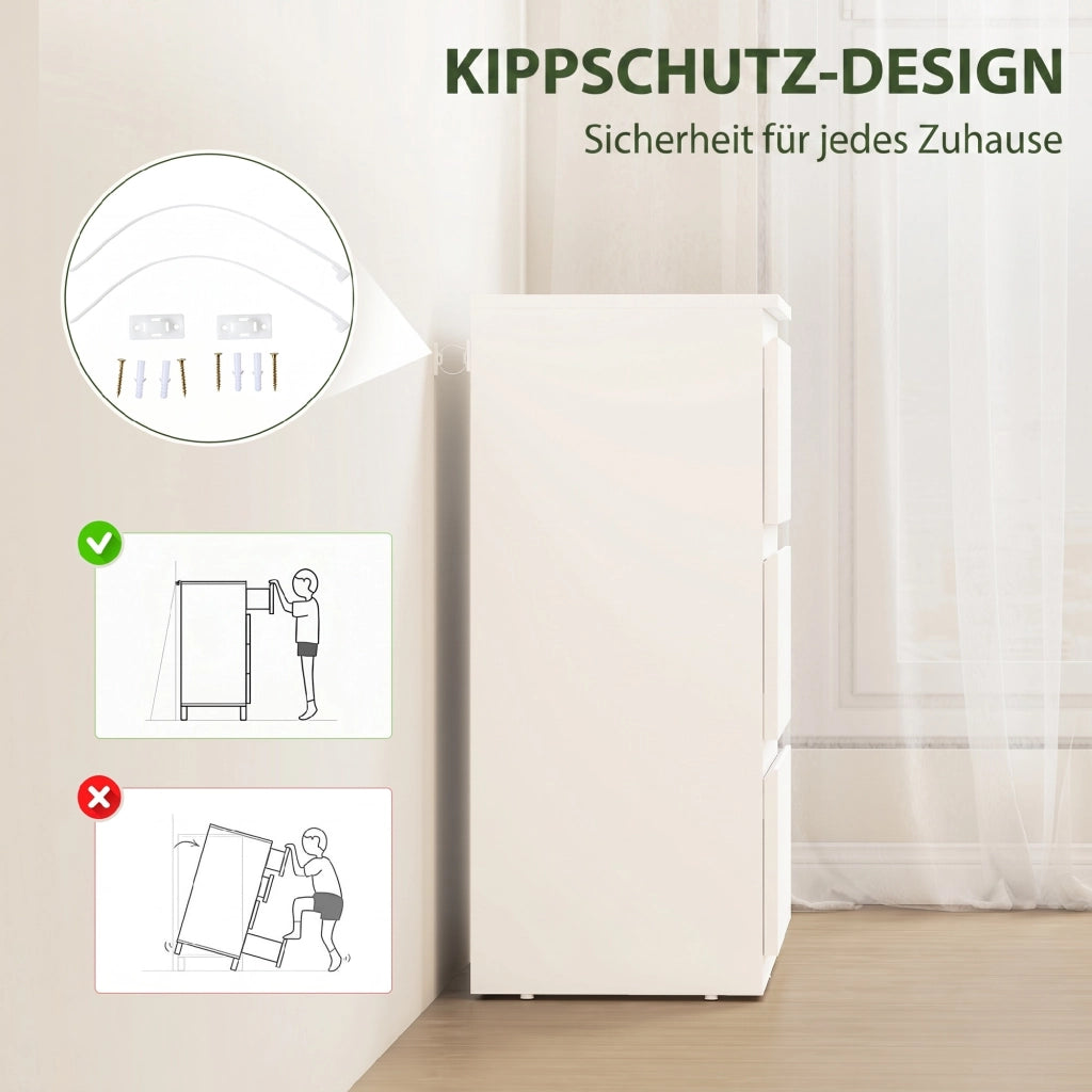 Cassettiera con 3 cassetti ¨C Minimal ¨C bianco 60x40x