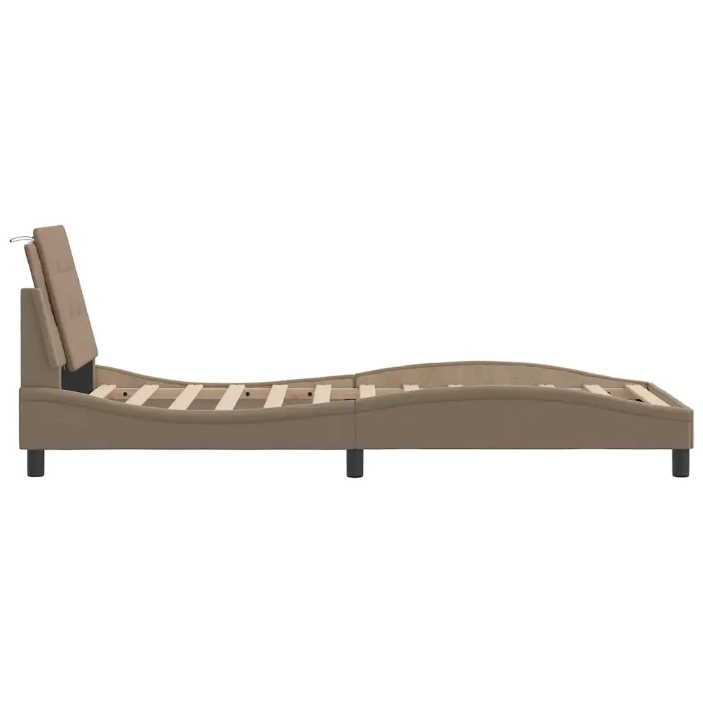 Giroletto senza Materasso-Struttura Letto Zadar Cappuccino 90x190 cm in Similpelle
