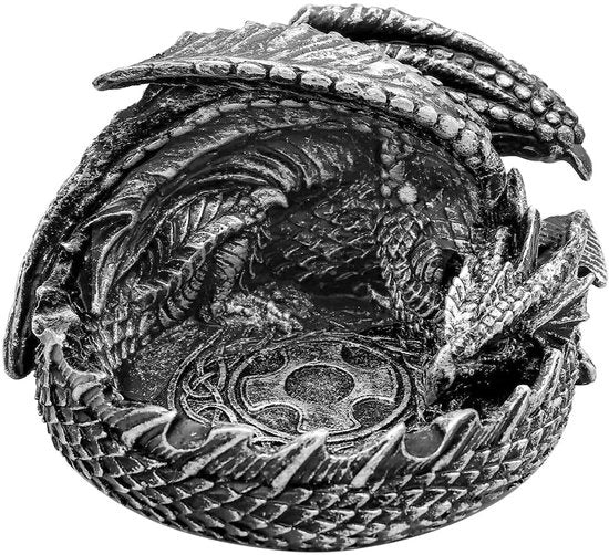 Accessorio per giochi da tavolo - Drago in piedistallo - Supporto per dadi - Diametro 12 x 10 x 3 cm - Contenitore per dadi