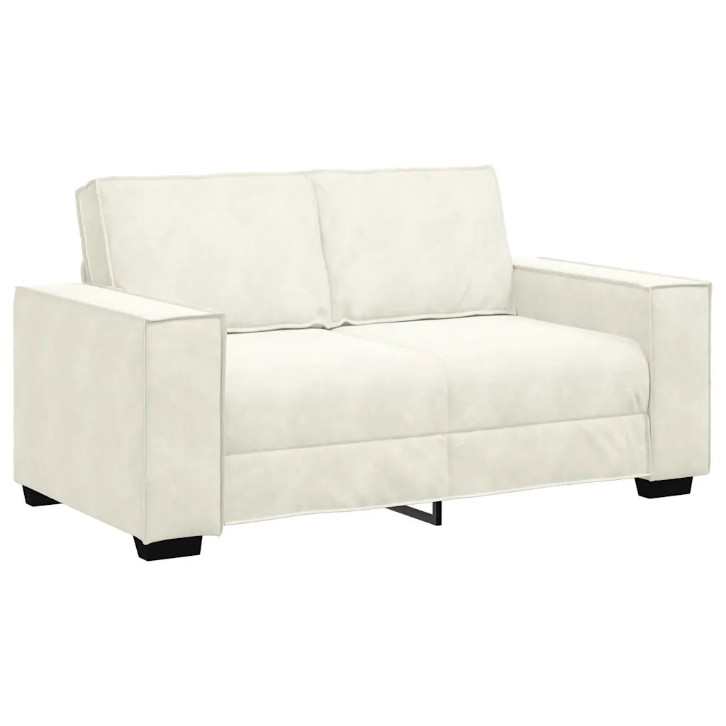 Set di Divani 3 pz con Cuscini Crema in Velluto 3324626