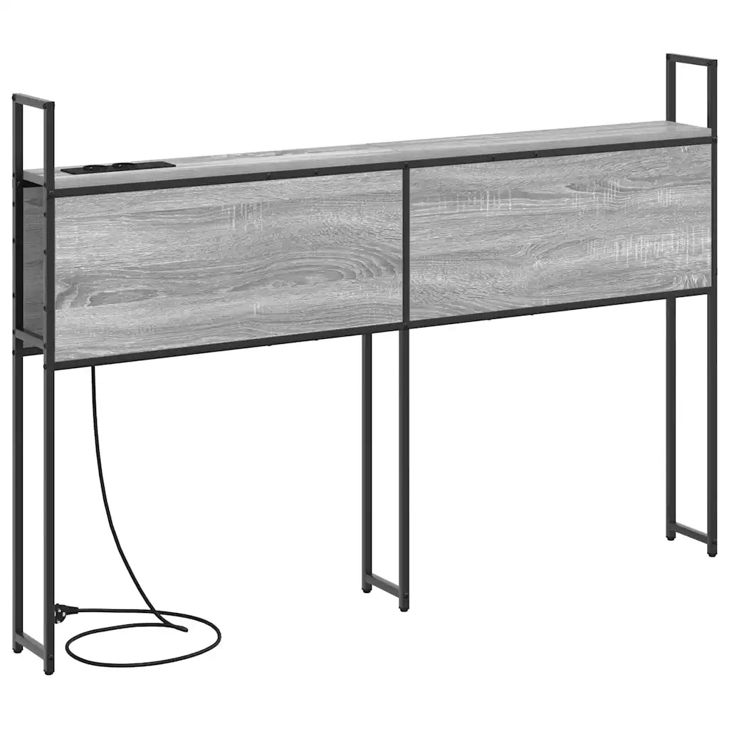 Testiera con Stazione di Carica e Storage Grigio sonoma 859803