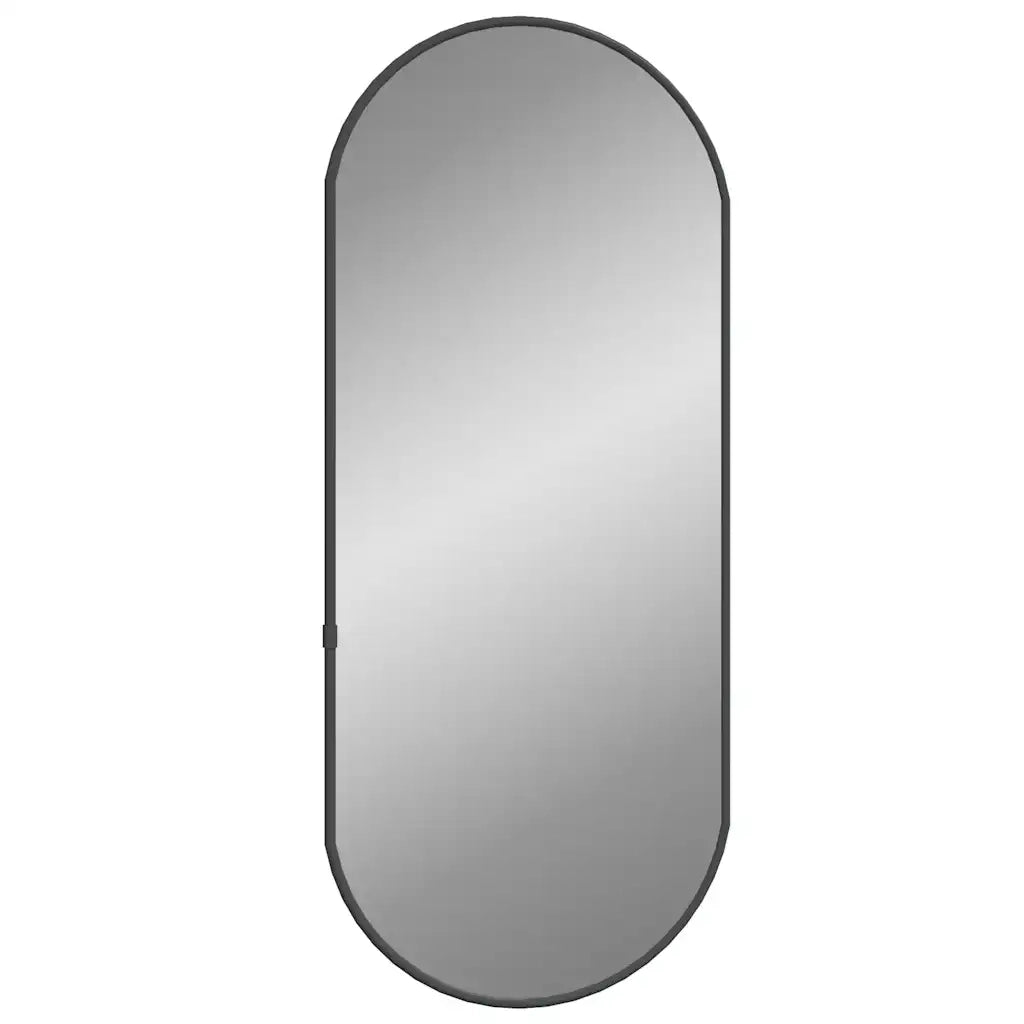 Specchio da Parete Nero 60x25 cm Ovale 348204