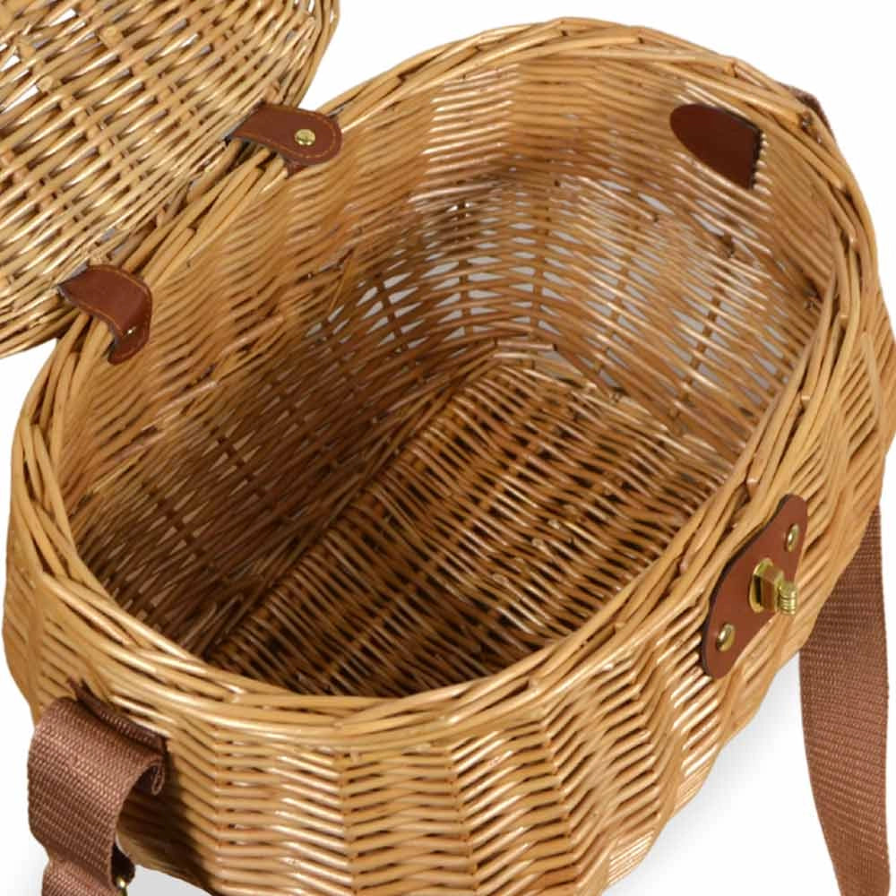Cesto Funghi in Vimini Bombè con Tracolla 34 x 25 x h 23 cm