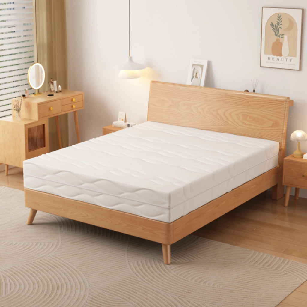 Materasso a molle insacchettate con 7 zone e rivestimento sfoderabile in schiuma e molle bianco grigio 120×200 cm