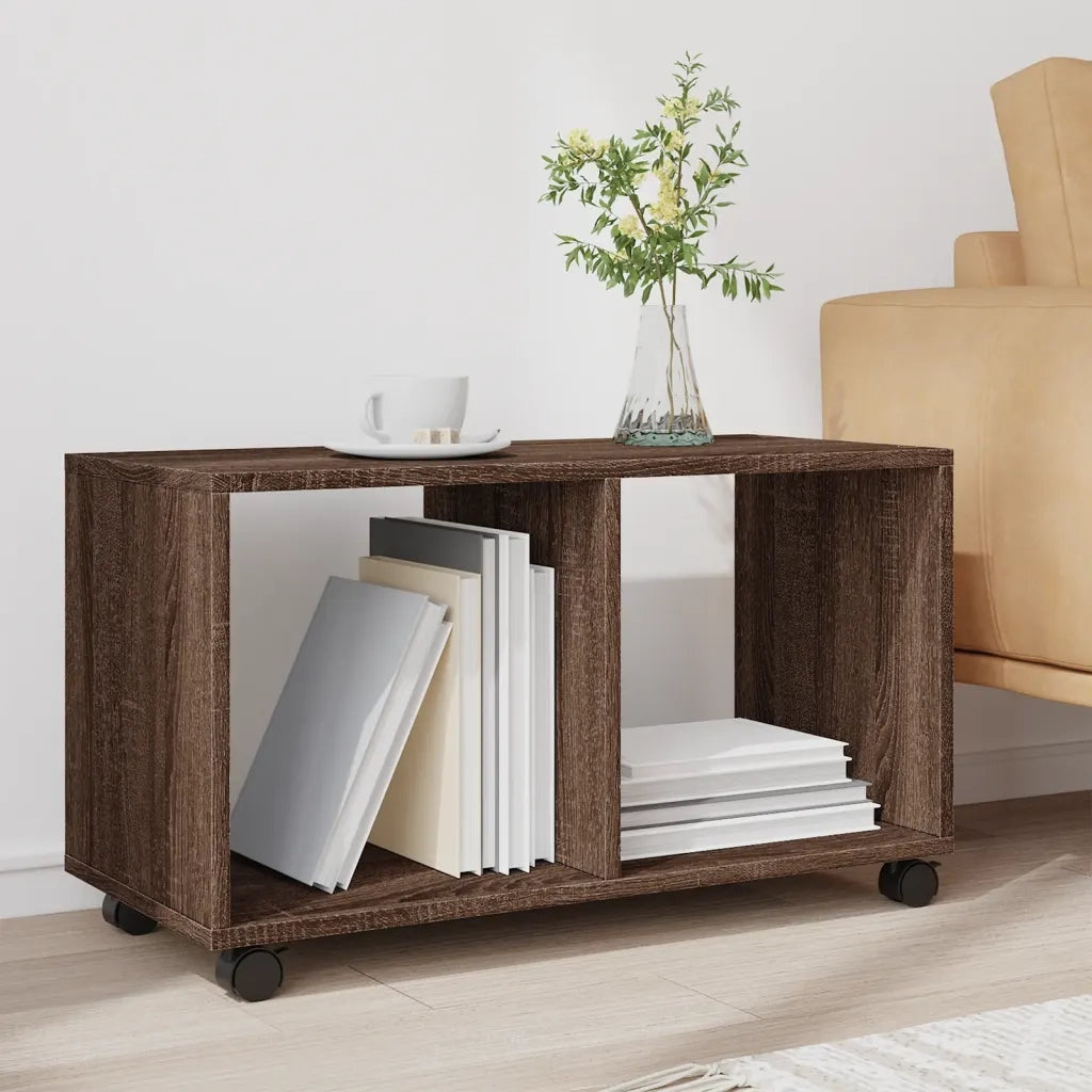 Mobiletto con Ruote Rovere Marrone 72x33x42,5 cm in Truciolato CFW3241312