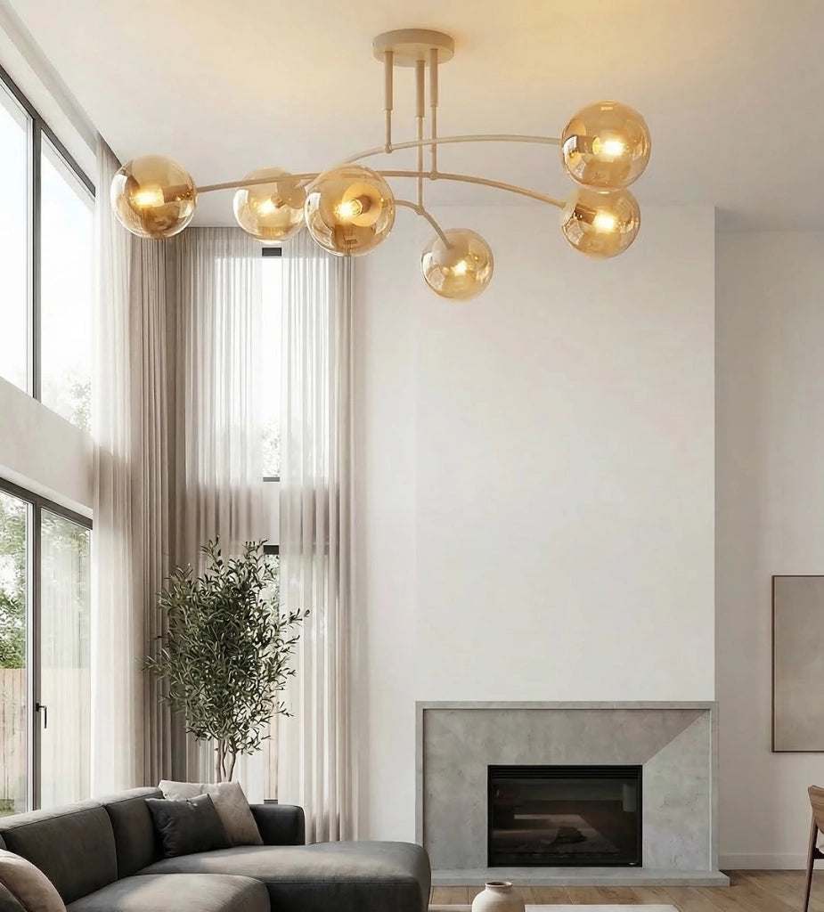 Lampada da soffitto PREGOS 6xE14 sfere beige Emibig
