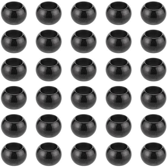 Accessori per gioielli - 30 pezzi - Spaziatori in acciaio inossidabile - Ronde - Finemente laccate - 8mm di diametro - 5mm di diametro di foro - per creare gioielli