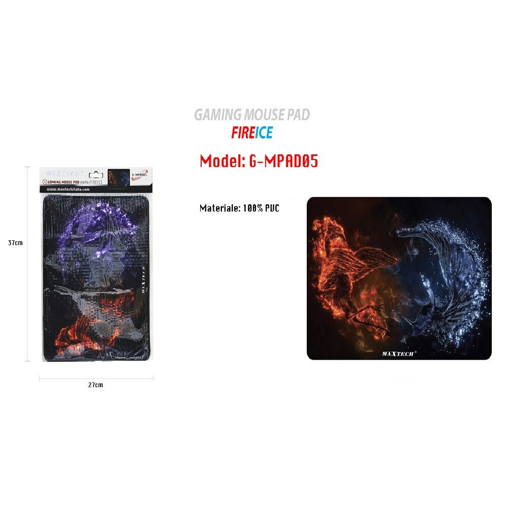 Trade Shop - Tappetino Poggiapolso Tappeto Pc Gaming Mouse Pad Serie Fireice Maxtech G-mpad05 -