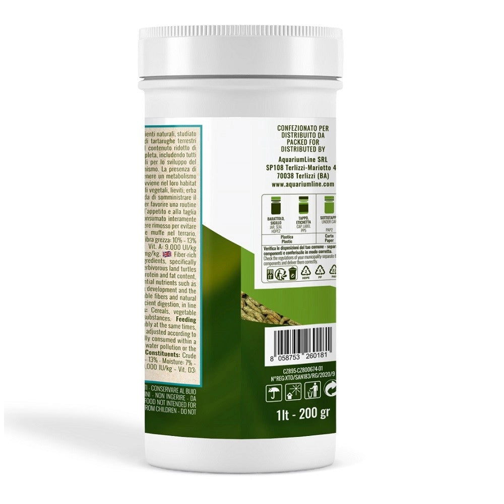 AquariumLine Reptiveg Sticks barattolo da 1000ml/200gr - alimento base per tartarughe terrestri e rettili erbivori
