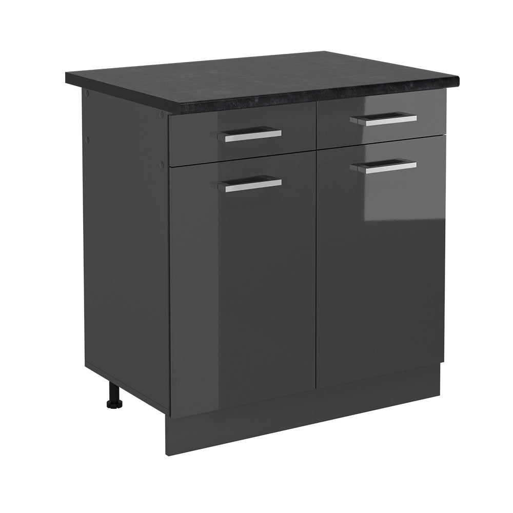 Mobiletto base per cucina R-Line Antracite lucido/Antracite 80 cm, PL Antracite Vicco