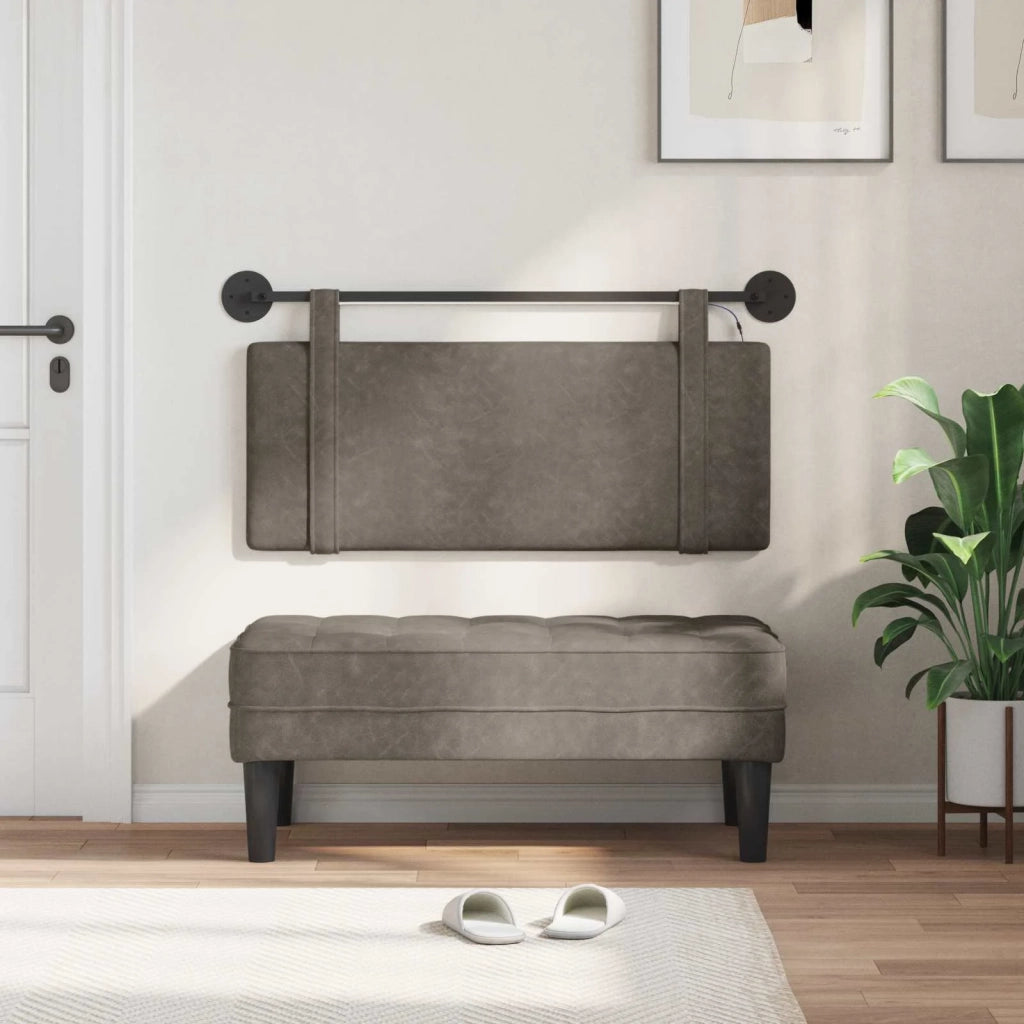 Testiera sospesa Con luce LED Grigio PU Antico 3423891