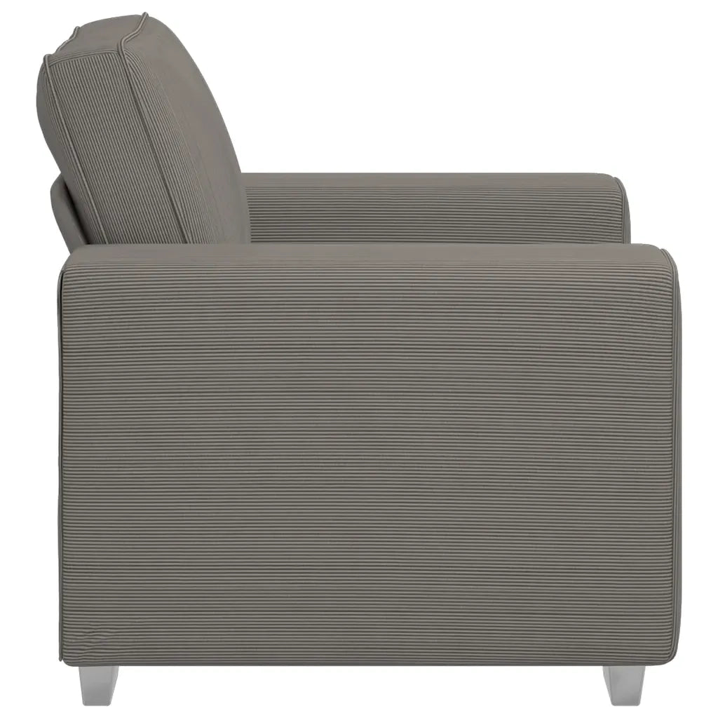 Divano Sedia-Poltrona-Sofa Relax Grigio Chiaro 60 cm Tessuto di Velluto a Coste
