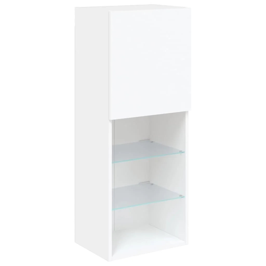 Mobile porta TV multimediale mensola porta TV credenza mobile porta TV per sala da pranzo soggiorno camera da letto con luci LED 40,5 x 30 x 102 cm bianco 02_0026596