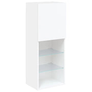 Mobile porta TV multimediale mensola porta TV credenza mobile porta TV per sala da pranzo soggiorno camera da letto con luci LED 40,5 x 30 x 102 cm bianco 02_0026596