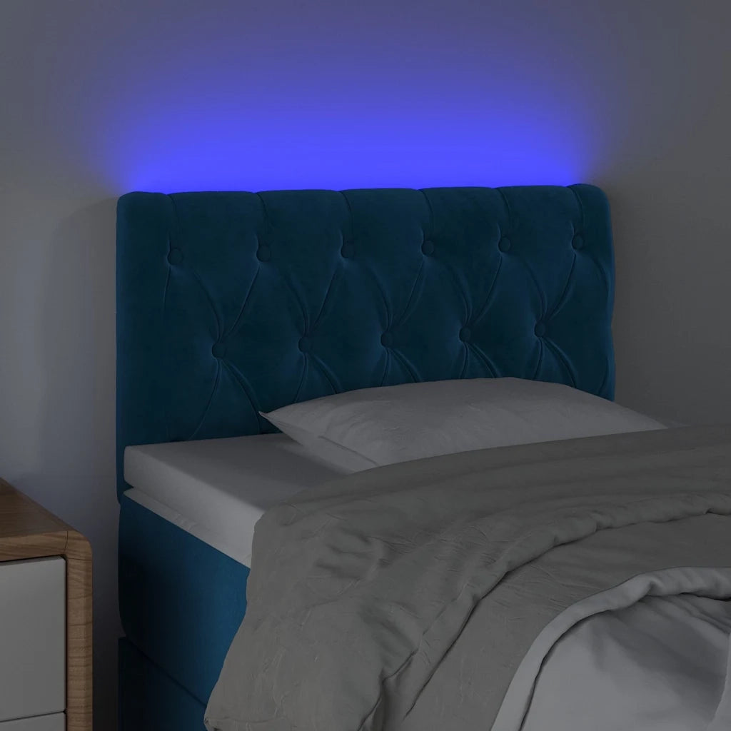 Testiera | Testata a LED Blu Scuro 80x7x78/88 cm in Velluto