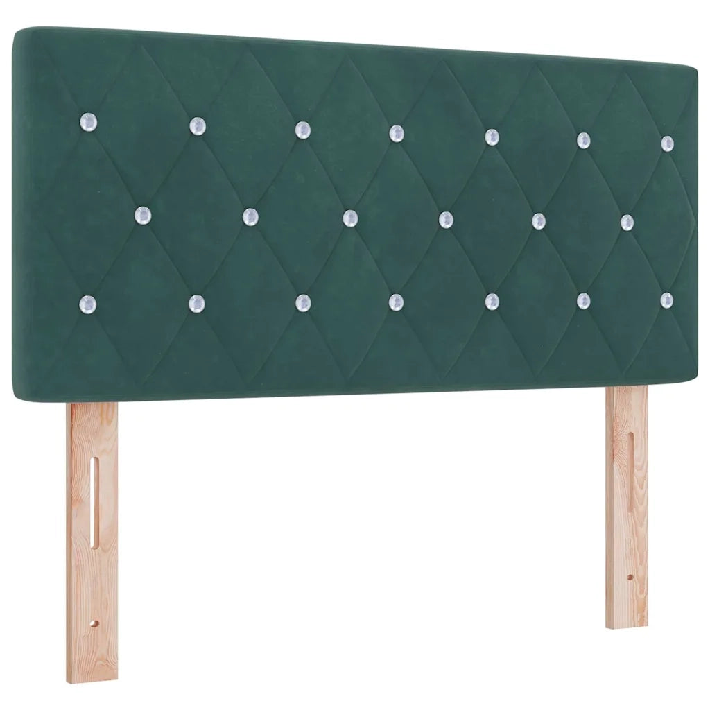 Letto a molle con testiera Verde Scuro 190 x 90 cm Velluto 3341393