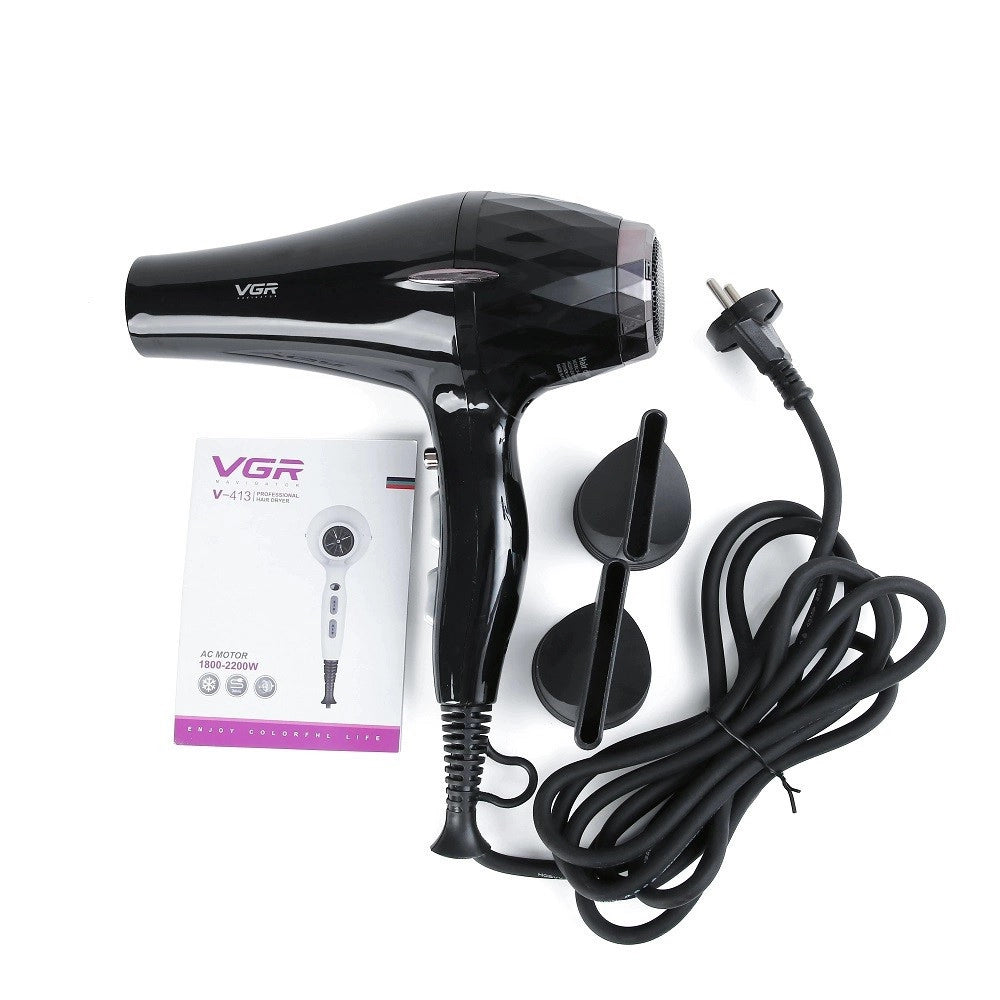 Trade Shop - Asciugacapelli Phon Elettrico Professionale Ad Alta Potenza 2200w 2 Ugelli V-413 -