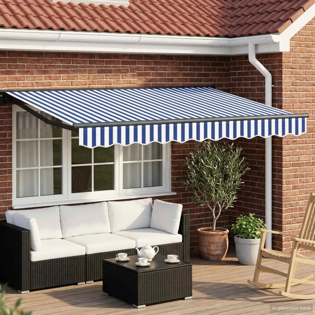 Tettuccio Elettrico Retrattile Blu, Bianco, Antracite 3,5 x 2 m 3421503