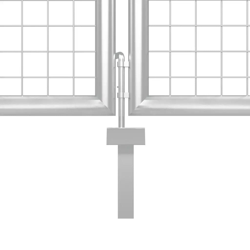 Cancello da Giardino in Acciaio 500x150 cm Argento 144355