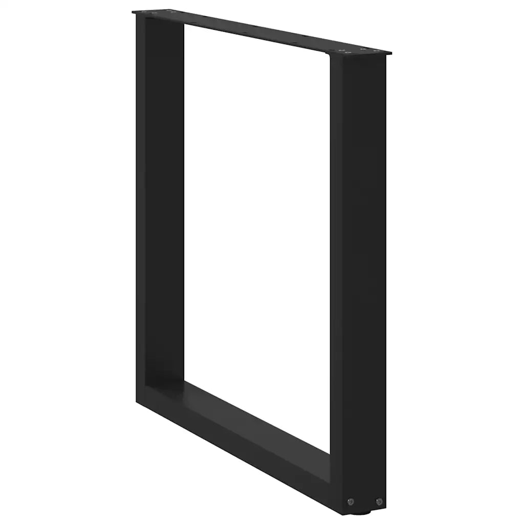 Gambe per tavolo da pranzo a forma di U 2 pz nere 80x(72-73) cm in acciaio 4013188