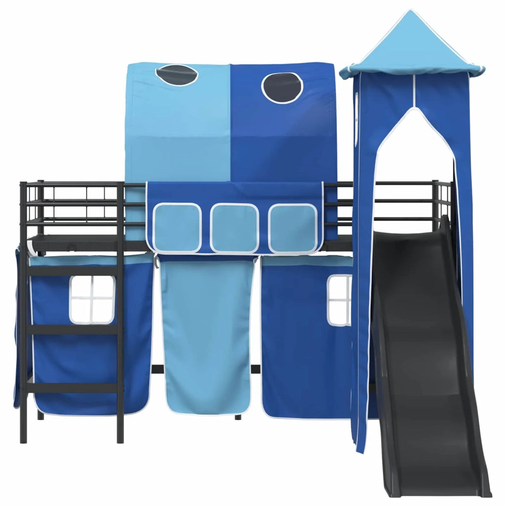 Struttura del letto loft per bambini-Giroletto per bambini Nero e Blu 90 x 190 cm 757063