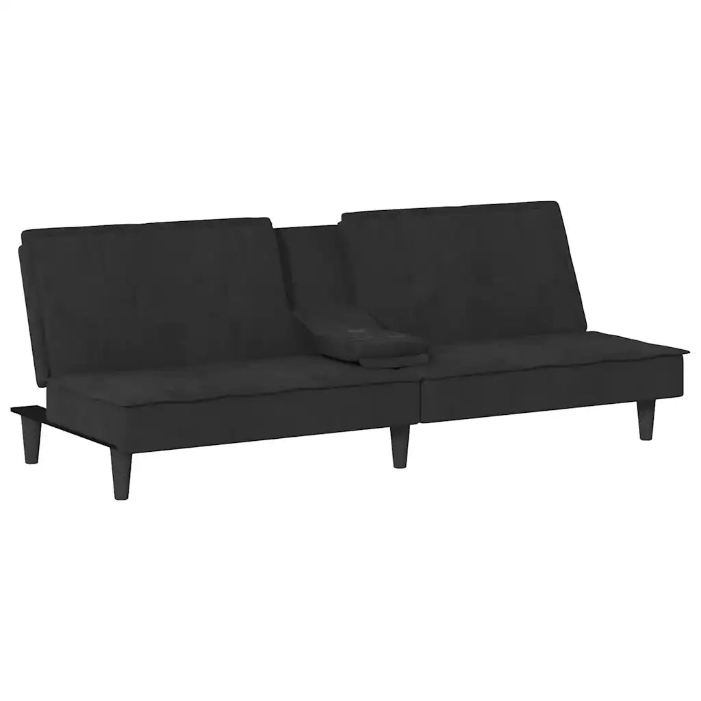 Divano letto | Sof¨¤ letto | Letto singolo con Portabicchieri in Velluto Nero