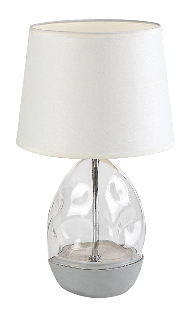 Lampada tavolo Rabalux Apolonia vetro, paralume bianco