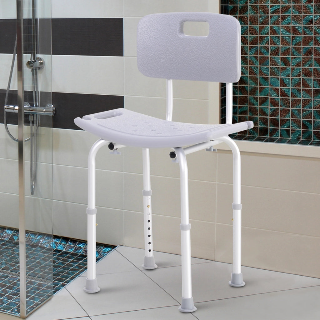 Sedia da Doccia per Bagno in Alluminio e Plastica ¨C Minimal ¨C Altezza Regolabile 71-88cm