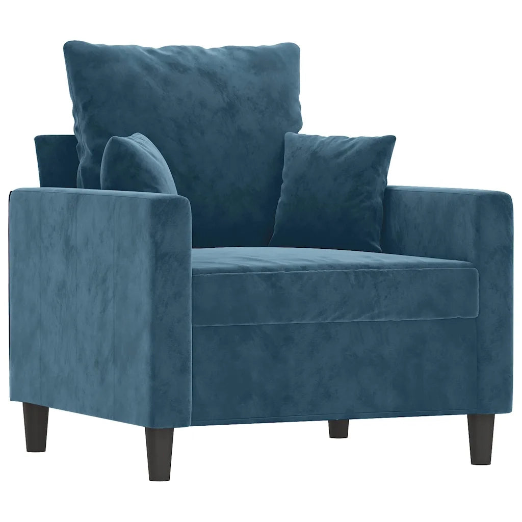 Poltrona | Sedia Relax Blu 60 cm Velluto