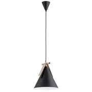 Lampada a sospensione conica nero/beige E27 Felix Alfa
