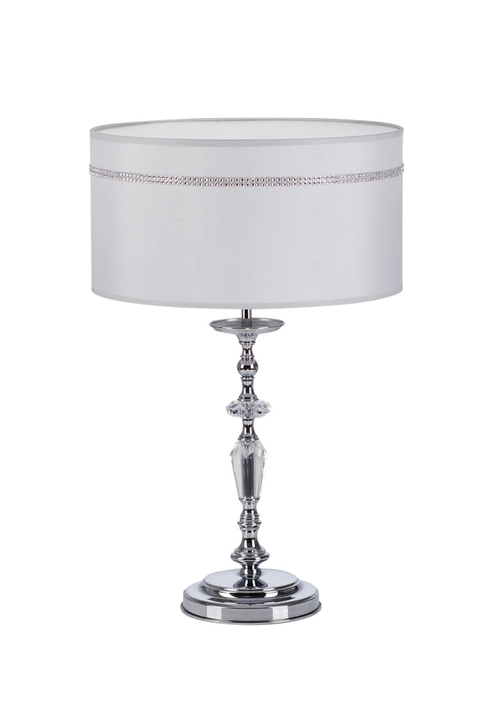 Lampada da tavolo Jupiter Hilton cromata E27 cristalli