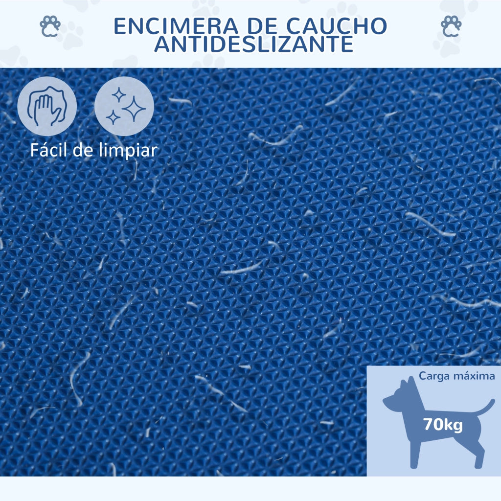 Tavolo da Toelettatura per Animali Domestici ¨C zephmum ¨C Blu 72x45x74-81 cm