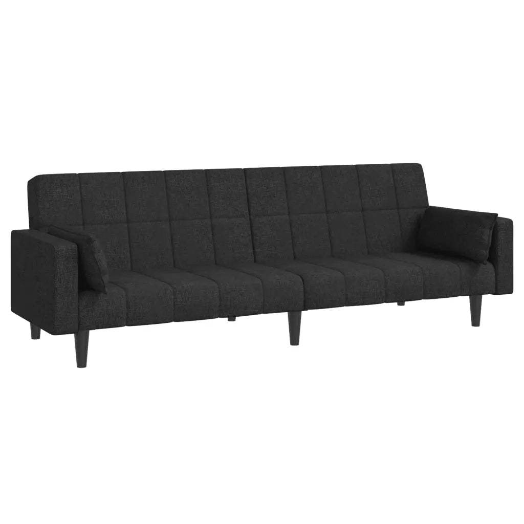 Divano letto | Sof¨¤ letto | Letto singolo a 2 Posti con 2 Cuscini Nero in Tessuto