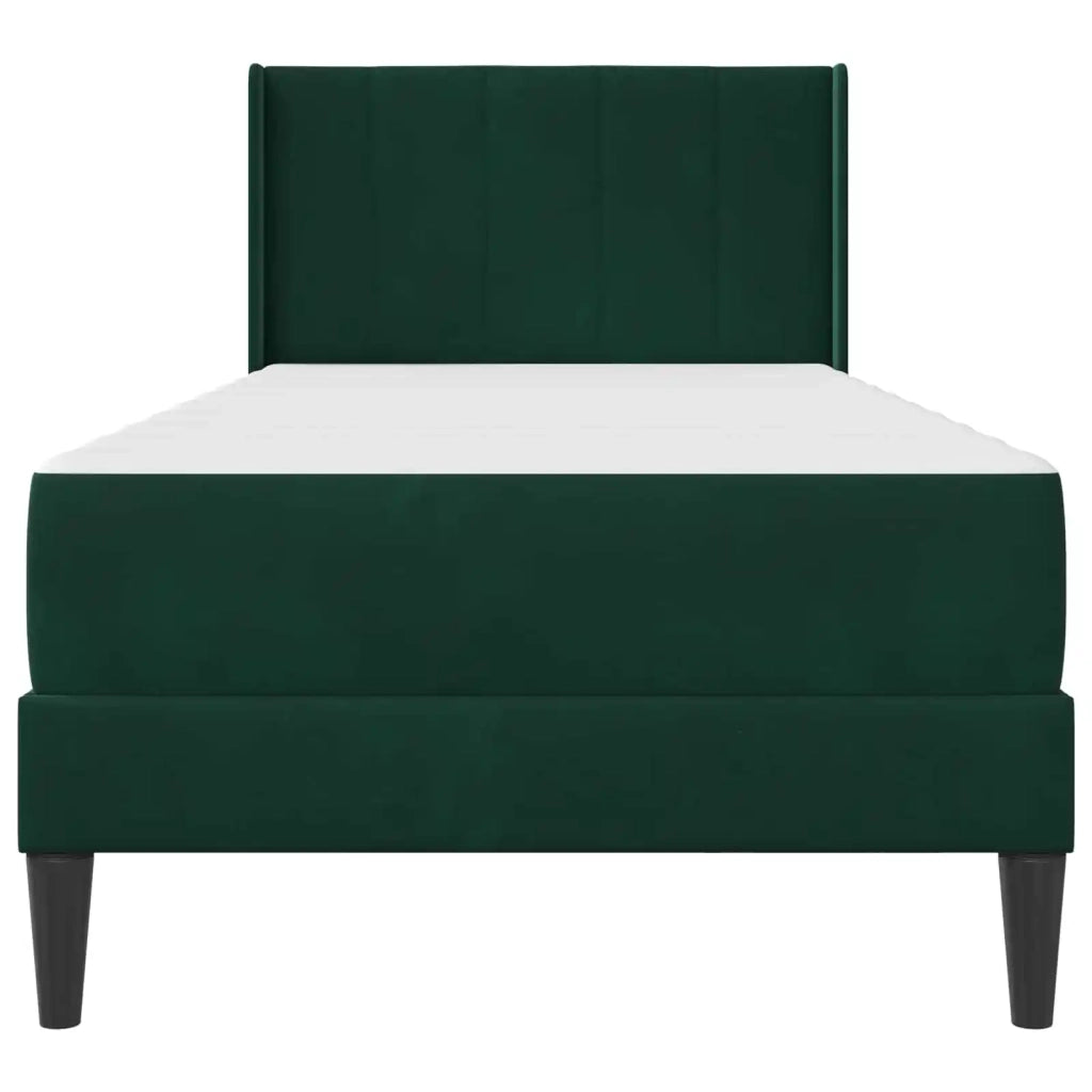 Struttura letto con materasso-Giroletto Verde Scuro 80 x 200 cm Velluto 374887