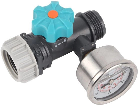Regolatore di pressione adattabile con manometro - G3/4in viti - Maniglia ergonomico - Sistema di controllo di protezione - Regolazione della pressione visualizzata - Valvola di pressione dell'acqua