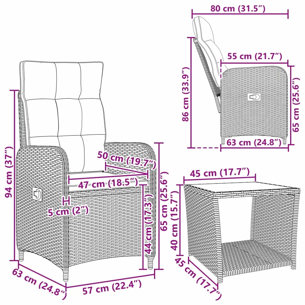 Set Lounge da Giardino 2 pz 3422356