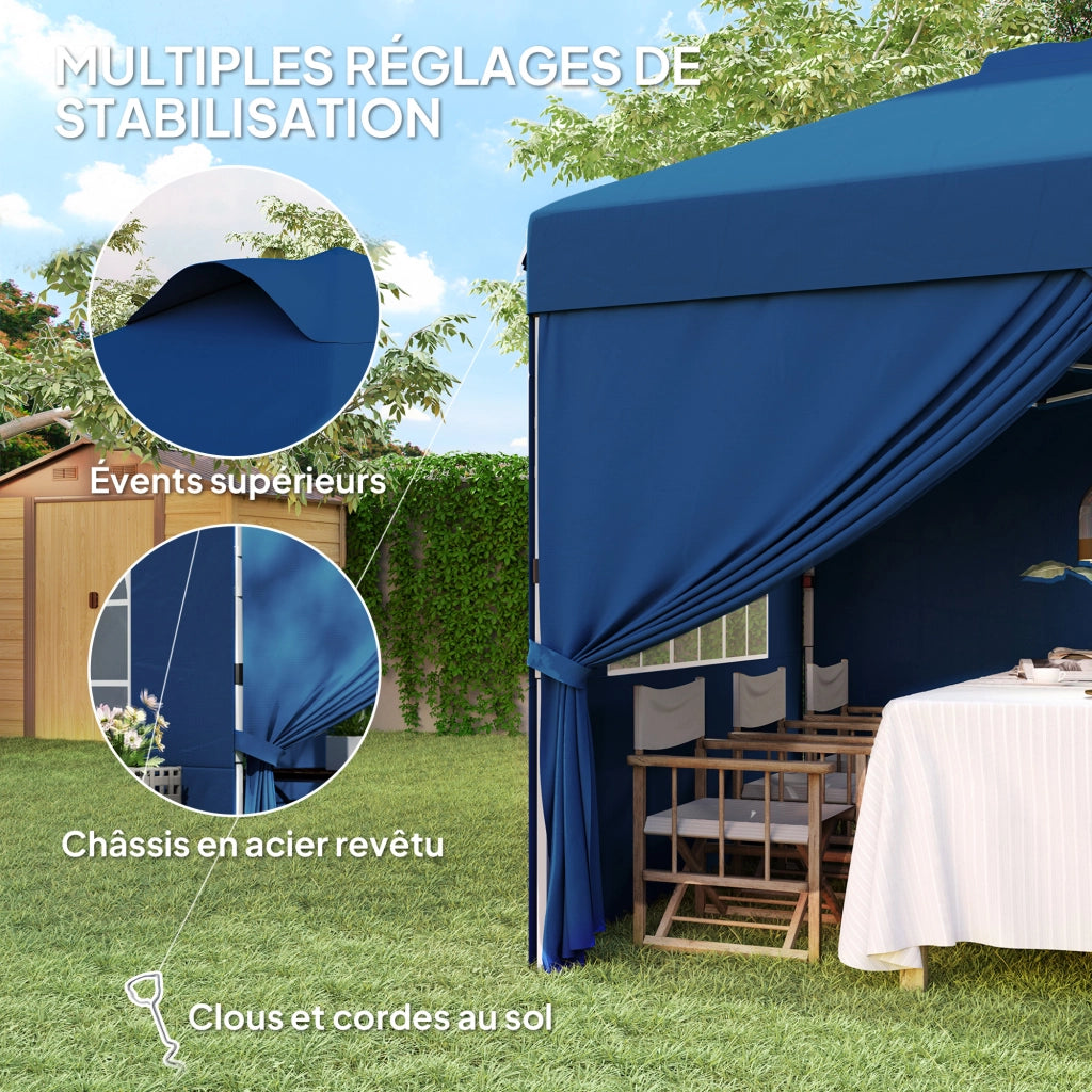 Gazebo pieghevole ¨C Minimal ¨C Grigio 3x3m con finestre e trasporto