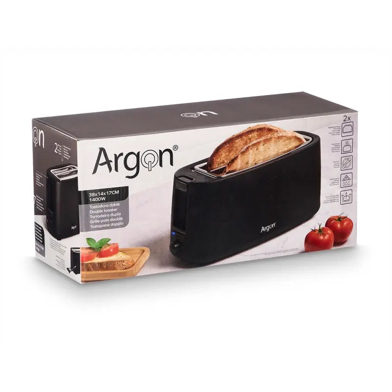 Tostapane lungo doppo nero 1400W