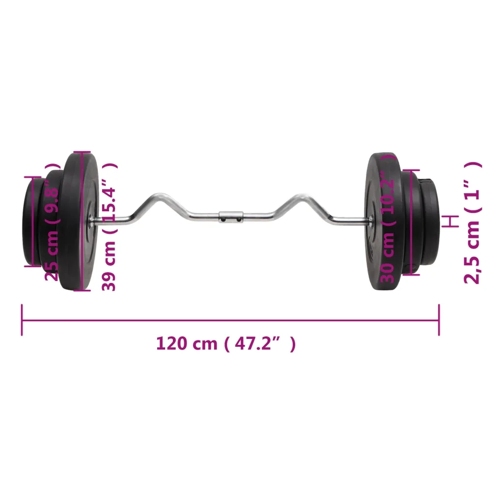 Bilanciere Curvo con Dischi 60 kg 3145019
