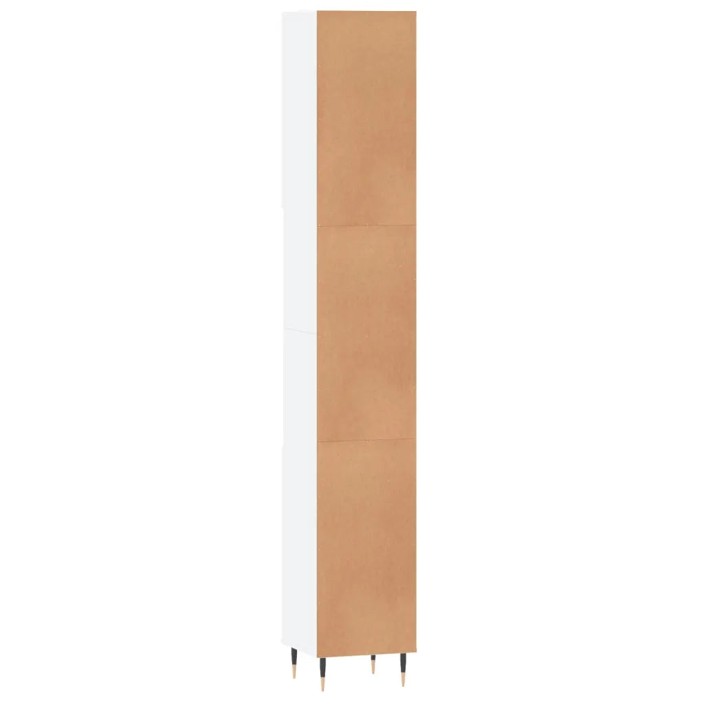 Armadietto da Bagno | Armadio da bagno Bianco 30x30x190 cm in Legno Multistrato
