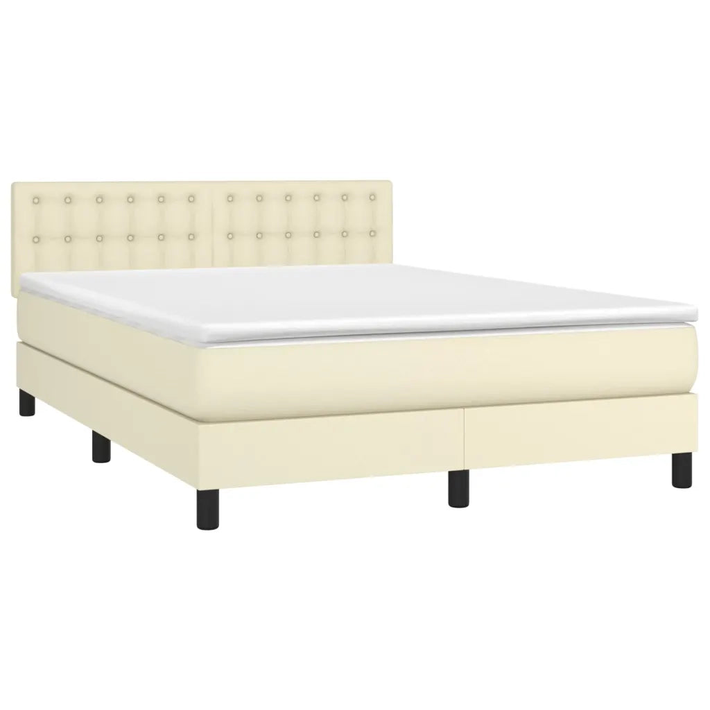 Giroletto a Molle con Materasso e LED Crema 140x190 cm 3134221