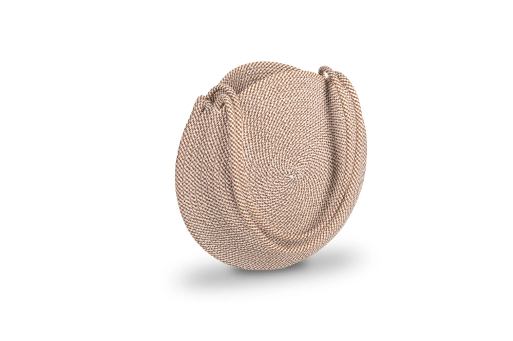 Cheonda - Borsa tonda grande 35cm prodotta a mano Plam Colore: Beige e Blu