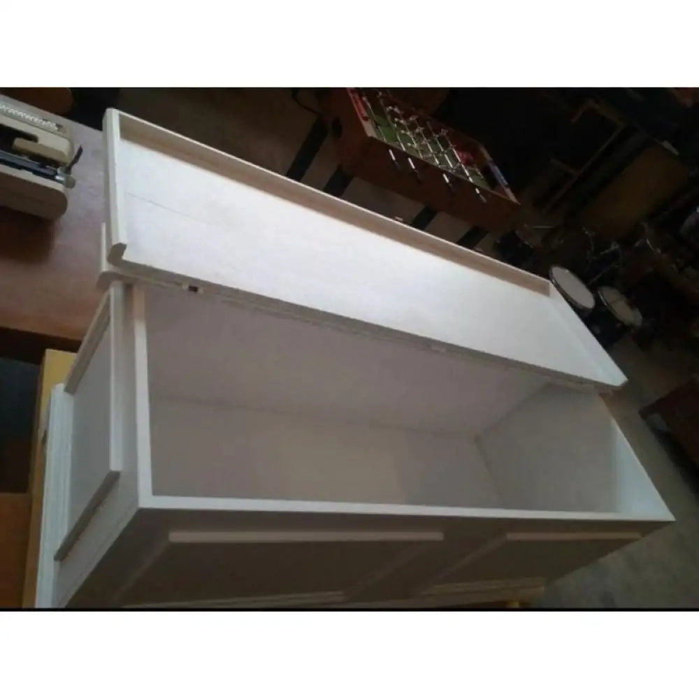 Cassapanca arte povera in legno massello e mdf con rifinitura in bianco 100x44x51 H