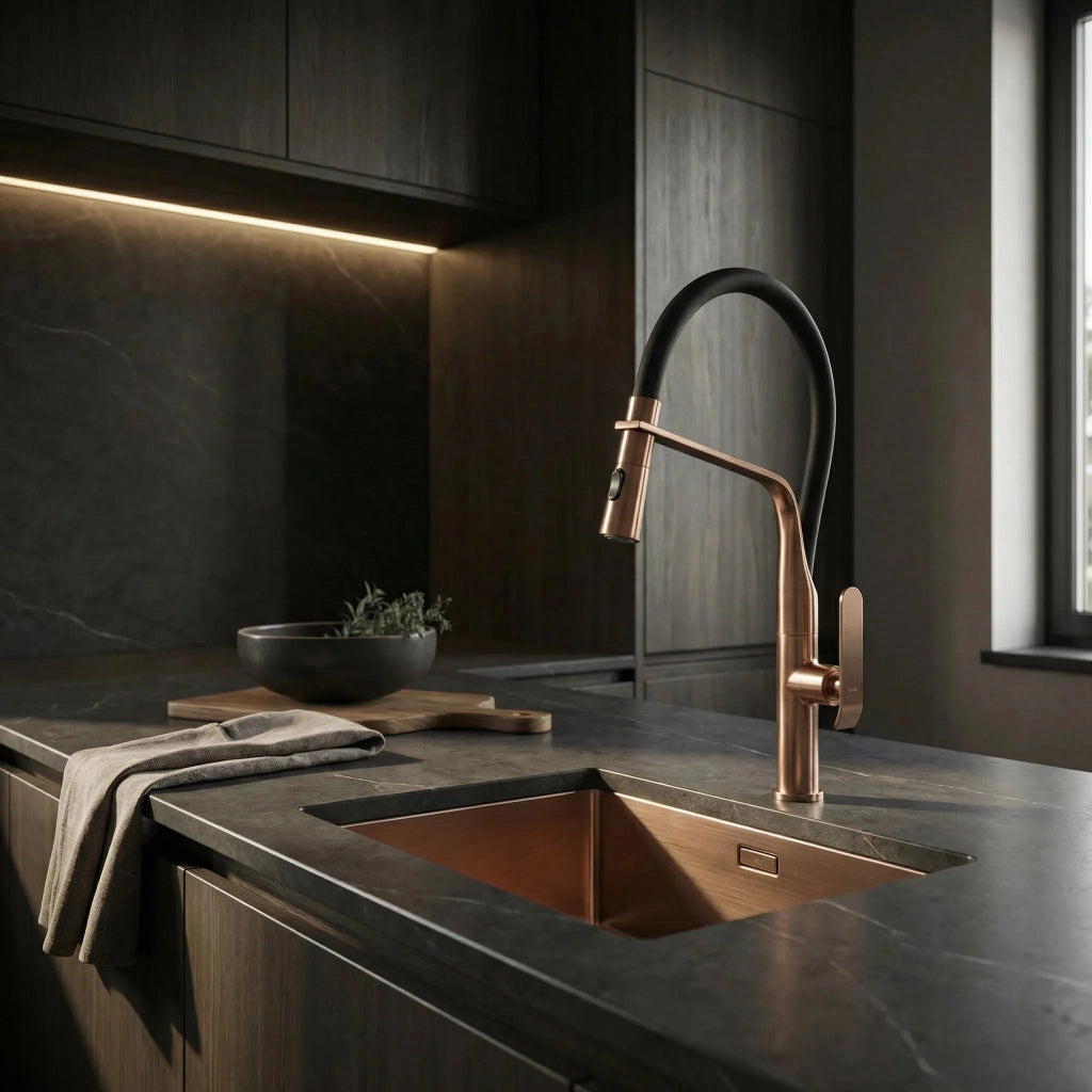 Rubinetto Da Cucina Rea Castor Copper Brush
