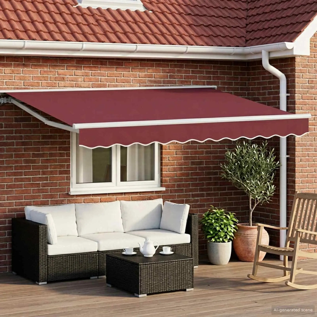 Cornice per Tenda Manuale con LED Borgogna e Bianco 3 x 2,5 m 3420577