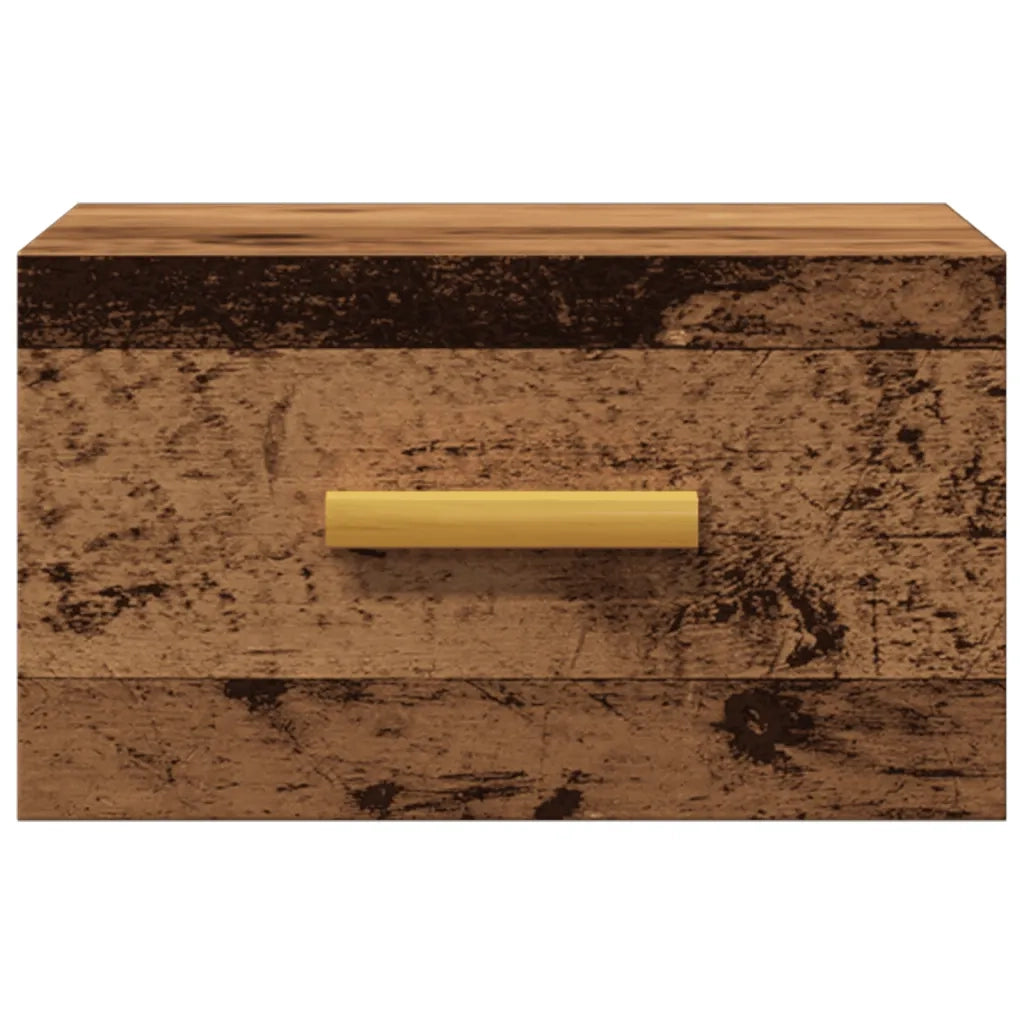 Comodino a Muro Legno Antico 35x35x20 cm 857063
