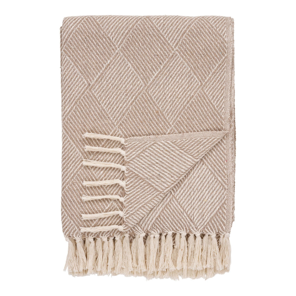 Plaid Bursa, Beige, Cotone, 130x180x0,5 cm